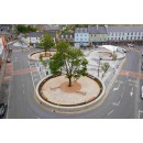 Bespoke benches, seats, curved benches, corten planters, bollards, cycle stands, and water filling station by Larkin Engineering at Donegal Diamond Donegal